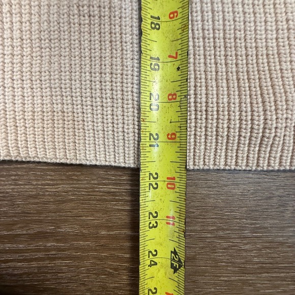 Edikted Chunky Quarter Zip Ribbed Cream Sweater Slouchy Size L Cozy Pullover - Picture 8 of 11